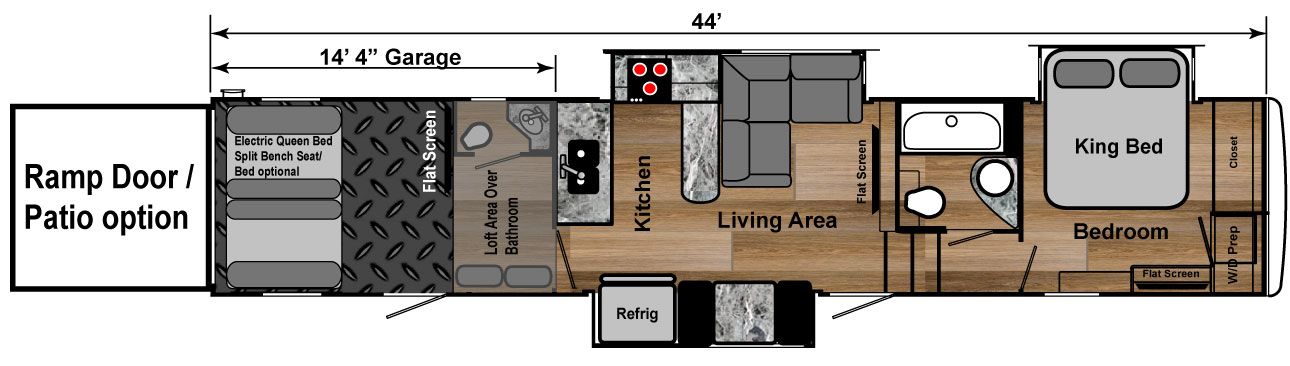 Fifth Wheel Toy Hauler With Open Floor Plan Floorplans click